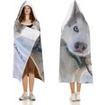 thumbnail image 3 of Hooded Blanket Siberia Dog For Adults Christmas Wearable Blanket Cute Husky Christmas Cloak Hooded Blanket, 3 of 6