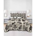 thumbnail image 2 of Twin Quilt Bedding Set, Cat Reversible Summer Quilt 3 Pieces, Vintage Geometric Abstract Polka Dot Lightweight Bedspreads Coverlets with 2 Pillow Shams for All Seasons, 2 of 5