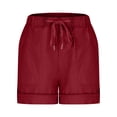 thumbnail image 6 of RYRJJ Women's Hiking Shorts Golf Athletic Outdoor Shorts Plus Size Elastic Waist Drawstring Casual Summer Beach Shorts with Pockets(Red,M), 6 of 9
