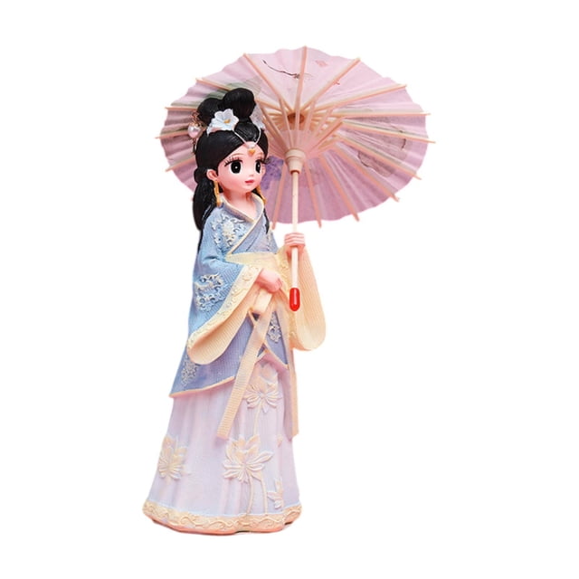 Figura de mujer antigua china Figura femenina Decoración Adorno Coleccionable Azul