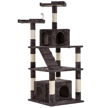 Cat Tree Tower Condo,Modern Indoor Multi-Level Plush Cat Activity Center With Scratching Post And