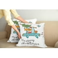 thumbnail image 2 of Ambesonne Christmas Throw Pillow Cover 2 Pack, Dog in Vintage Car, 20", White Multicolor, 2 of 7