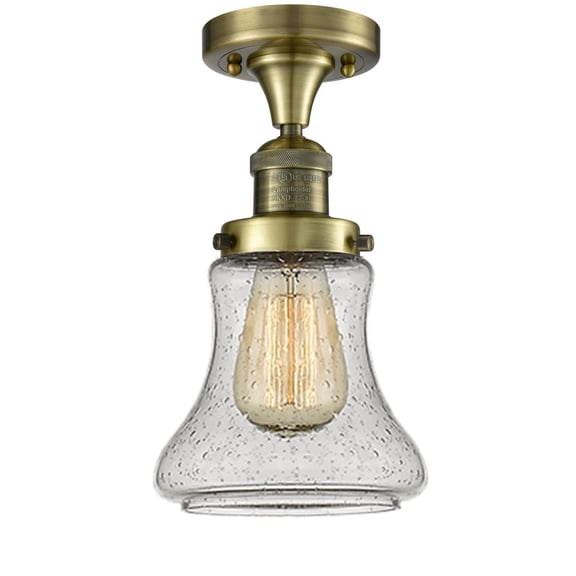 Innovations 1-LT Vintage LED Bellmont 6.5" Flush Mount - Antique Brass - 517-1CH-AB-G194-LED