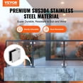 thumbnail image 2 of VEVOR Glass Clamp, 4 PCS Square Glass Railing Bracket for 0.31 "-0.47 " Tempered Glass, 304 Stainless Steel Glass Mounting Clamp, Glass Shelf Bracket for Balcony, Garden, Pool, Stair, Silver, 2 of 9