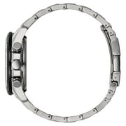 Citizen Mens 43mm Super Titanium Chronograph Wristwatch, Black & Silver