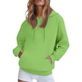 thumbnail image 5 of WTOBBY Women's Oversized Plush Hoodie, Drop Shoulder Long Sleeve, Fall Casual Sweatshirt with Cozy Fleece Interior and Relaxed Streetwear Style,Green L, 5 of 5
