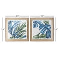 thumbnail image 3 of 29" x 29" Leaf Framed Wall Art with Brown Frame, by DecMode (2 Count), 3 of 9
