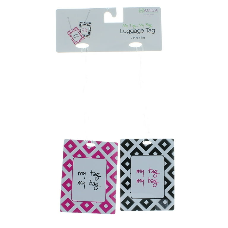Set of Miamica My Tag My Bag Luggage Tags Suitcase ID Black