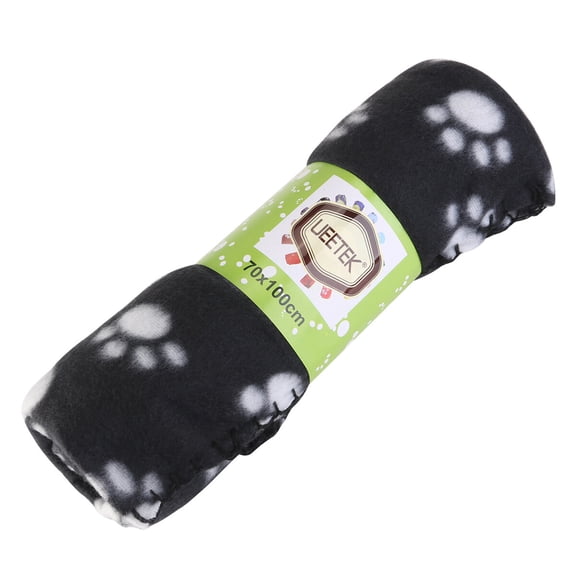 FOMIYES Pet Bed Mat Fleece Cushion Black Warm Soft Cozy for Dog and Cat Use