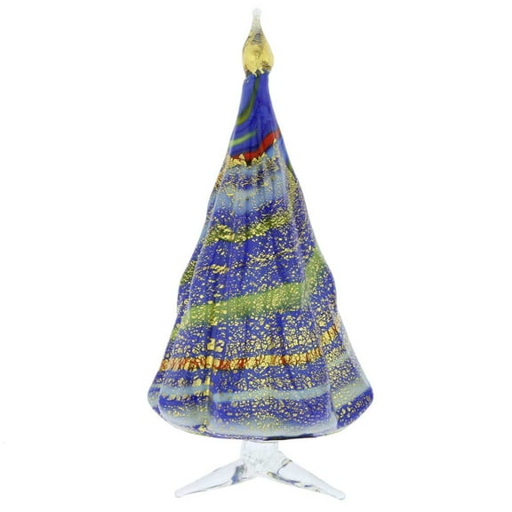 GlassOfVenice Murano Glass Christmas Tree Standing Sculpture - Blue