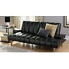 Mainstays Theater Futon with Armrests & Cupholders, Black PU, 72.8''