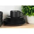 thumbnail image 4 of 10 Strawberry Street Wazee Matte 16 Pieces Coupe Dinnerware Set, Black, 4 of 8