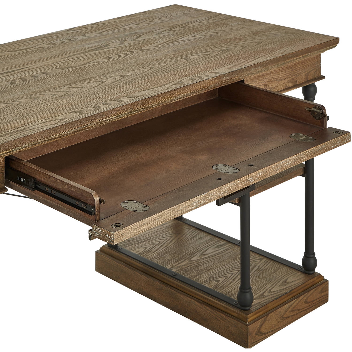 Weston Home Cabana Rustic Rectangular Writing Desk with 1-Drawer, Brown