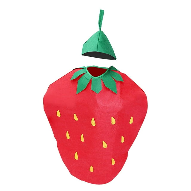 Disfraz de fruta para niños, disfraz de Cosplay con dibujos animados, novedad, cómodo y portátil, disfraz para niños, vestido elegante para fiesta de Fresa Salvador disfraz de fruta