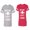 Men Heather / Women Red, variant on He She is My Lucky Charm Matching Couple Cotton Jerseys (Men Heather / Women Black) (Men S / Women S)