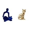 thumbnail image 1 of Escultura de figura de gato pensador abstracto, adorno artístico, colección de animales , arte decorativo para oficina, bar, boda, chimenea, 1 of 8