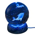 thumbnail image 1 of Crystal Ball Night Light 3D Tallado USB Plug-in Lighting Ornament (Dolphin), 1 of 6