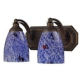 thumbnail image 2 of ElkGroup International 570-2B-BL-LED 2 Light Vanity In Aged Bronze And Starburst Blue Glass - LED, 2 of 3