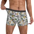thumbnail image 3 of Men's Boxer Briefs, Vintage Hummingbird Flower Soft Comfy Mens Underwear Boxer Briefs Breathable With Widen Waist, 3 of 7