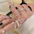 thumbnail image 2 of Nuevo anillo de plata de ley 925 con diseño de perla rota y sencillo, estilo femenino, de lujo, ligero, de alta gama, resistente al color, anillo abierto, 2 of 5