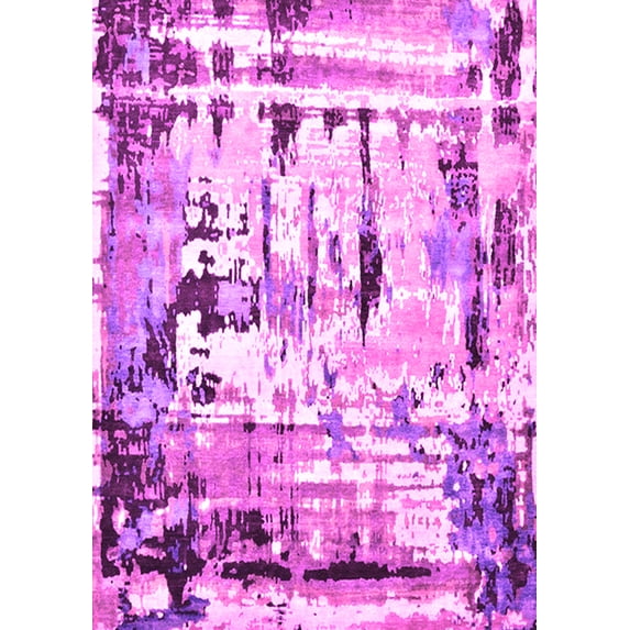Ahgly Company Indoor Rectangle Oriental Pink Industrial Area Rugs, 7' x 10'