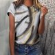 thumbnail image 2 of ¡Oferta de blusas para mujer de hoksml! Blusas casuales holgadas de moda para mujer, camisetas con cuello redondo y estampado de degradado de piedra., 2 of 6