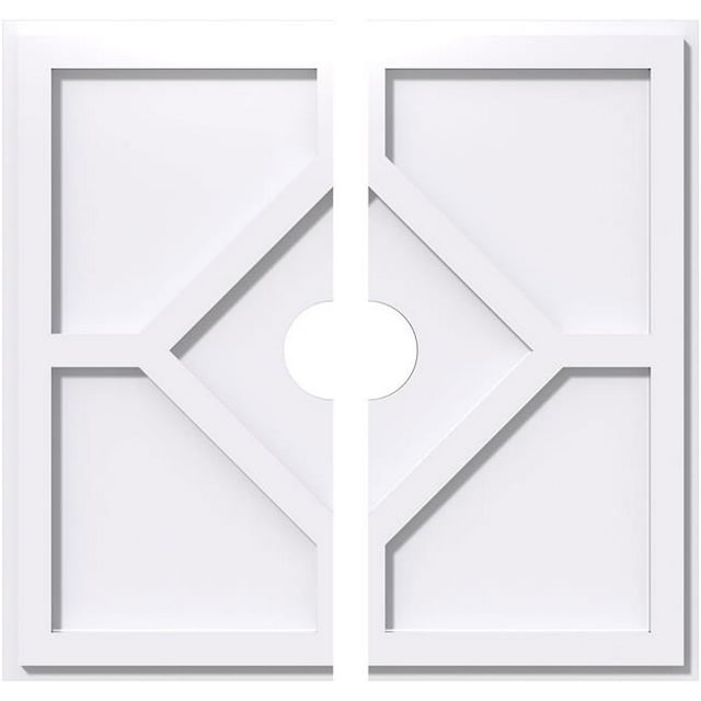 Ekena Millwork CMP34EY2-05000 34 Po x 5 Po Médaillon de Plafond Contemporain en PVC de Qualité Architecturale - 2 Pièces