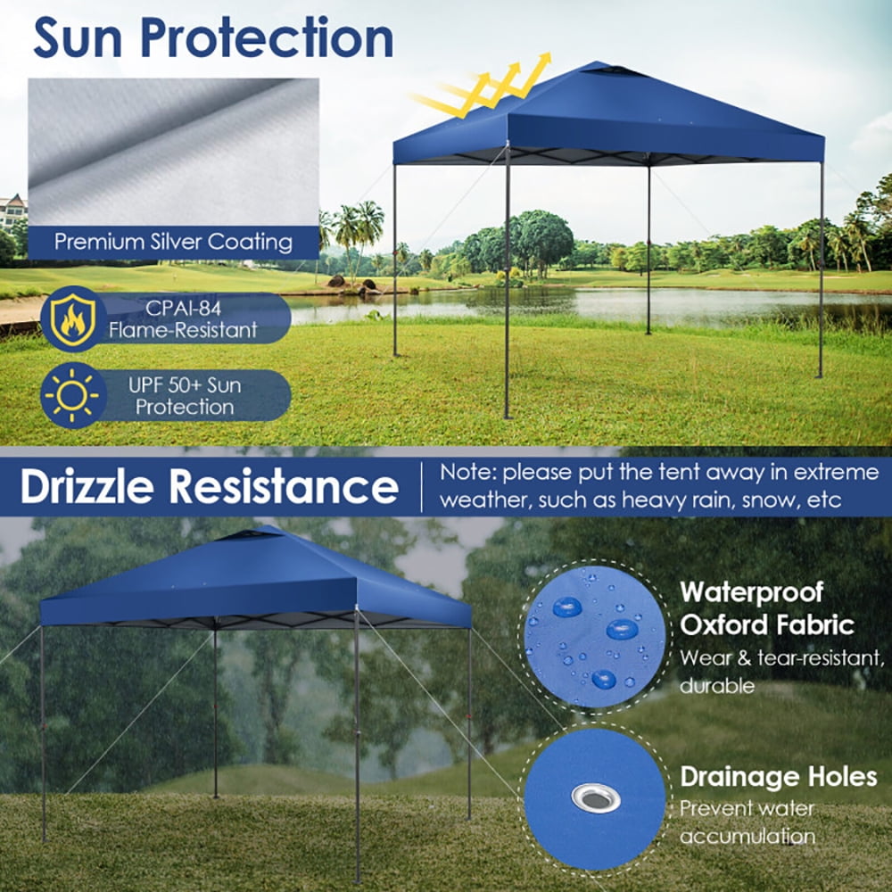 Aimee Lii 10 x 10 Feet Foldable Outdoor Instant Pop-up Canopy with Carry Bag, Backyard Canopy Gazebo for Party Camping BBQ Events, Blue Aimee Lii 10 x 10 Feet Foldable Outdoor Instant Pop-up Canopy with Carry Bag, Backyard Canopy Gazebo for Party Camping BBQ Events, Blue