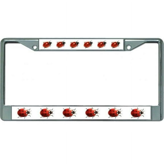 Multiple Ladybugs Chrome License Plate Frame