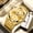 Full Gold-Gold Noodles, variant on Men's watch, fashionable new model, stainless steel buckle, men's business casual quartz watch, slim dual calendar men's wristwatch