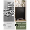 thumbnail image 2 of Armoire de Rangement pour Chaussures Mince à 3 Niveaux avec Tiroirs à Double Rotation – Tablettes Ajustables, Étagère Dissimulée, Organisateur d'Entrée Gain de Place – Design Moderne Autoportant, Noir, 2 of 7