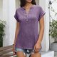 thumbnail image 1 of TaTaai V Neck Loose Solid Color T-shirt, Women's Fashion Casual Top, Lightweight Soft Design, Spring Winter Home Work Dating Outfit, Line Dry Option Gift, 1 of 6