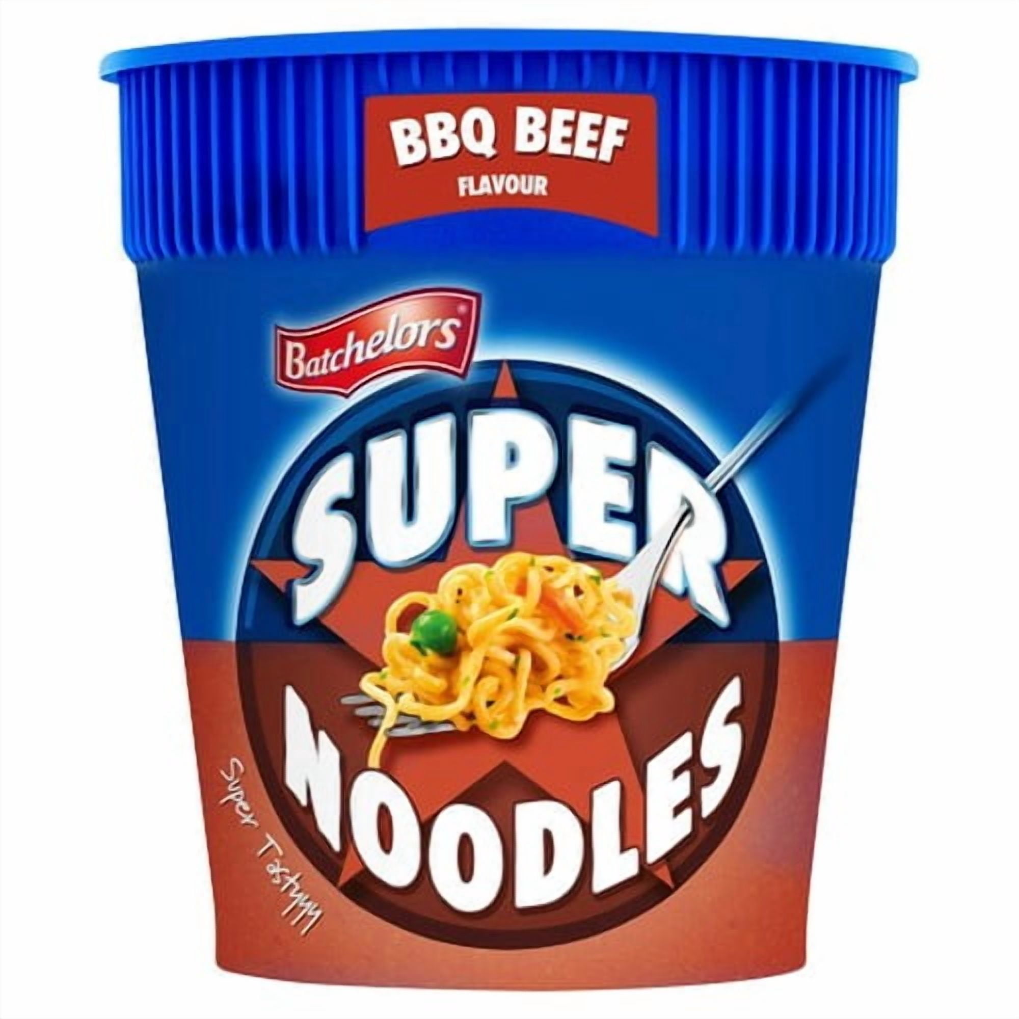 Batchelors Super Noodles BBQ Beef Flavour Instant Noodle Pot 75g, British Import (Pack of 3)