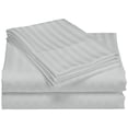 thumbnail image 2 of 1200 Thread Count Queen Size Deep Pocket Stripe Cotton Sheet Set (Queen, Silver), 2 of 5