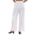 thumbnail image 4 of Amazhiyu Women's 100% Cotton Wide Leg Pants Loose Fit with Pockets Elastic Waistband Casual Summer Trousers, 4 of 12