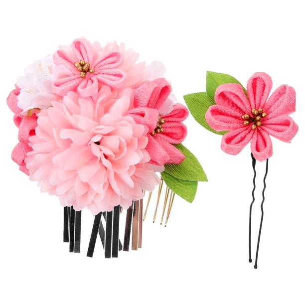 KAKOWELY 2 horquillas para el pelo con flores para tocado de playa, accesorios florales para el cabello con flores para festividades.