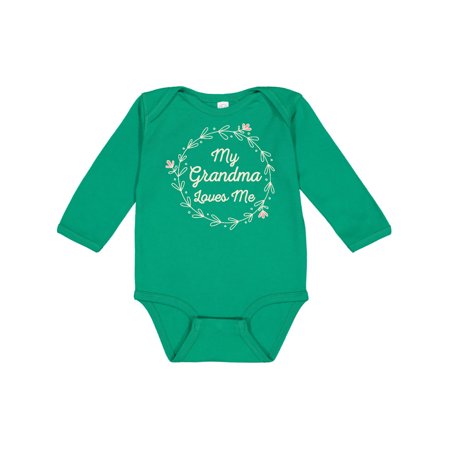 

Inktastic My Grandma Loves Me grandchild Gift Baby Girl Long Sleeve Bodysuit