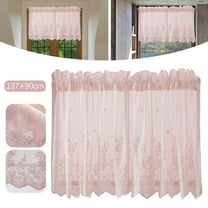 Lace Floral Lace Curtains Kitchen Coffee Curtains Bedroom Rod Curtains Lace Short Curtains Lace Curtains 54 X 35 Inches 1Panels Polyester Curtains,E,Polyester
