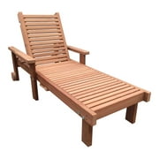 Best Redwood 24" Solid Wood Outdoor Chaise Lounge in Natural/Sun Clear