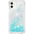 thumbnail image 3 of Compatible with iPhone 12 Case Glitter Liquid Cute Clear Phone Case Floating Quicksand Shockproof Protective Bumper Silicone Soft TPU Case for iPhone 12/12 Pro 6.1 Inch Star Blue YB, 3 of 12