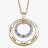 Family Jewelry Personalized Mother's Birthstone and Diamond Accent 14kt Gold -Tone Name Circle Pendant, 20"