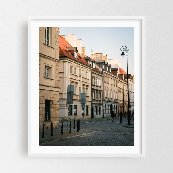 Old Town Streets, Warsaw 02 - Warsaw Mazowieckie Poland Photography White Framed Wall Art Print 16 x 20 inches
