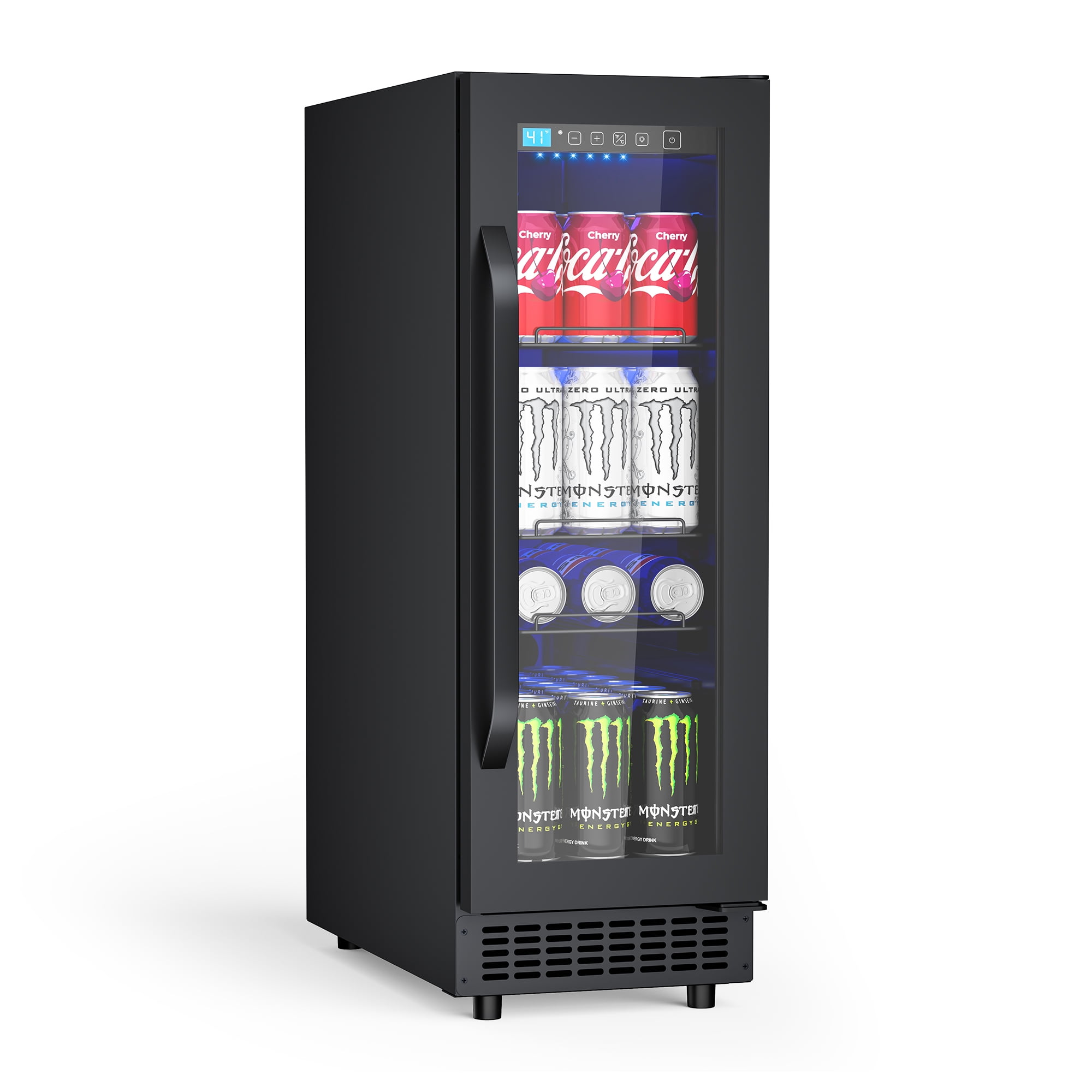 AVAHUM 12 Inch 60-Can Under Counter Beverage Refrigerator, Slim Built-In or Freestanding Drink Cooler, Stainless Steel
