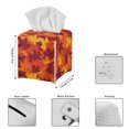thumbnail image 3 of Psesaysky Square Tissue Box Cover Fall Decor, Waterproof Pu Leather Car Tissue Holder with Metal Button Maple Leaves Orange Napkin Holder Organizer for Bathroom, Bedroom, Hotel, Office Desk, 3 of 7