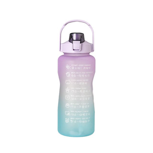 Botella de agua deportiva de 2000 ml con Time Maker Tazas de fitness al aire libre de gran capacidad Tmvgtek suministros de cocina