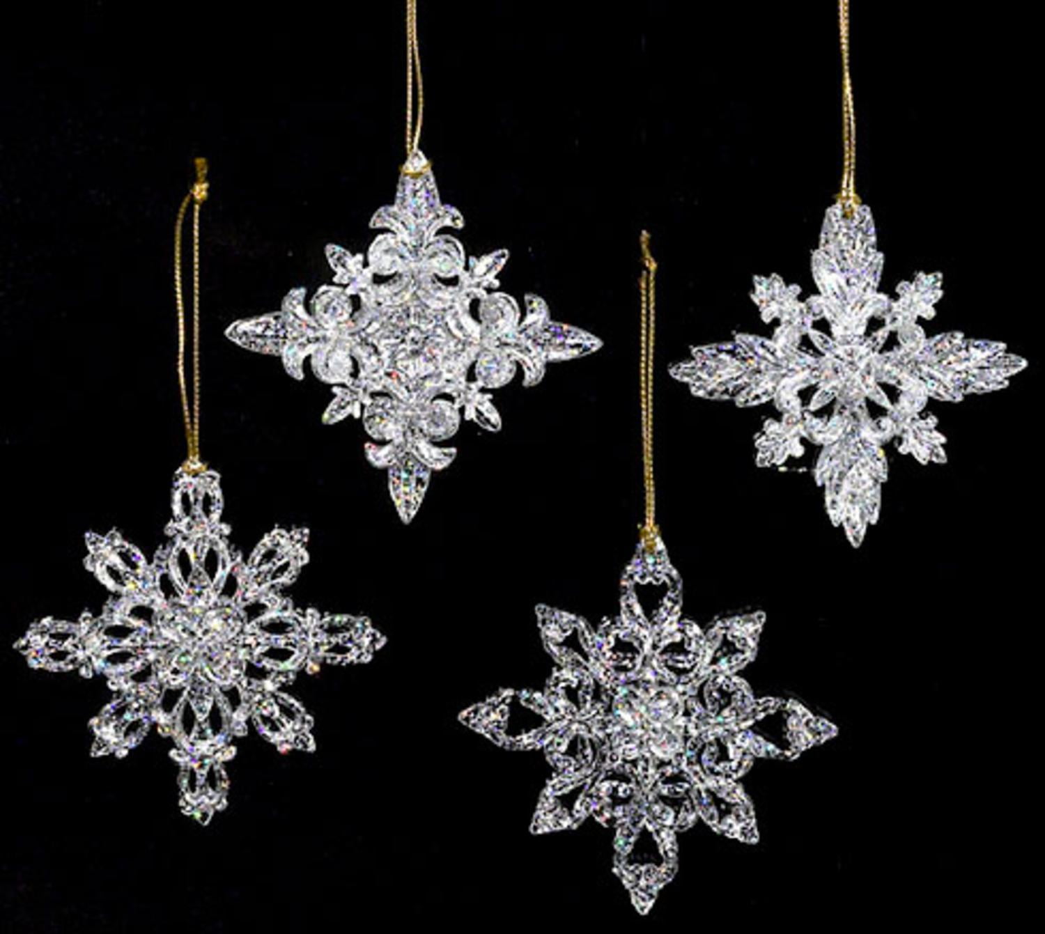 Club Pack of 24 Icy Crystal Clear Filigree Snowflake Christmas Ornaments - Walmart.com - Walmart.com