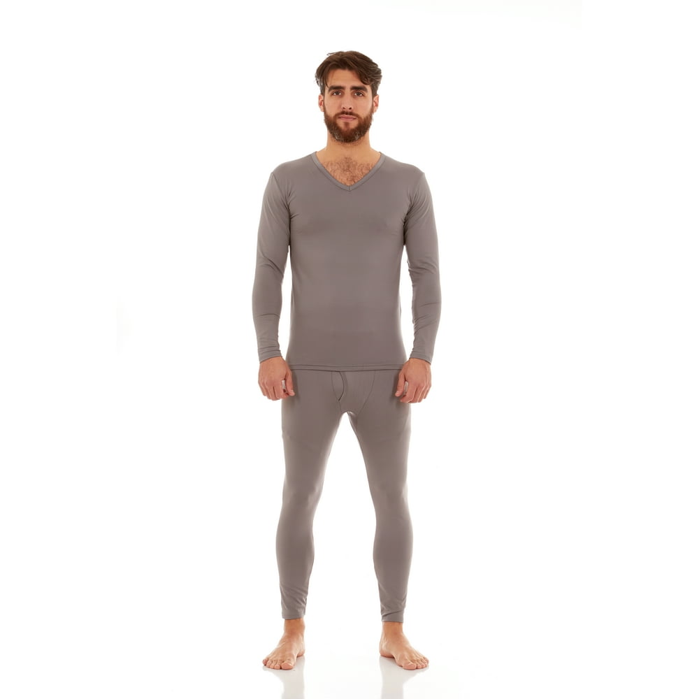 Thermajohn Thermajohn Men's Ultra Soft VNeck Thermal Underwear with Fleece Lined Long Johns