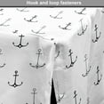 thumbnail image 4 of Anchor Dog Crate Cover, Monochrome with Little Hearts Hipster Hand Drawn Tattoo Art Style Retro, Easy to Use Pet Kennel Cover for Medium Large Dogs, 35" x 23" x 27", Black White, by Ambesonne, 4 of 6
