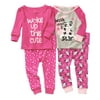 Newborn Baby Girl Cotton Tight Fit Pajamas, 4pc Set
