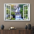 thumbnail image 2 of wall26 Canvas Print Wall Art Window View Rustic Waterfall Rapid Lake Stream River Wilderness Nature Photography Realism Scenic Landscape Multicolor for Living Room, Bedroom, Office - 12"x18&quot, 2 of 5